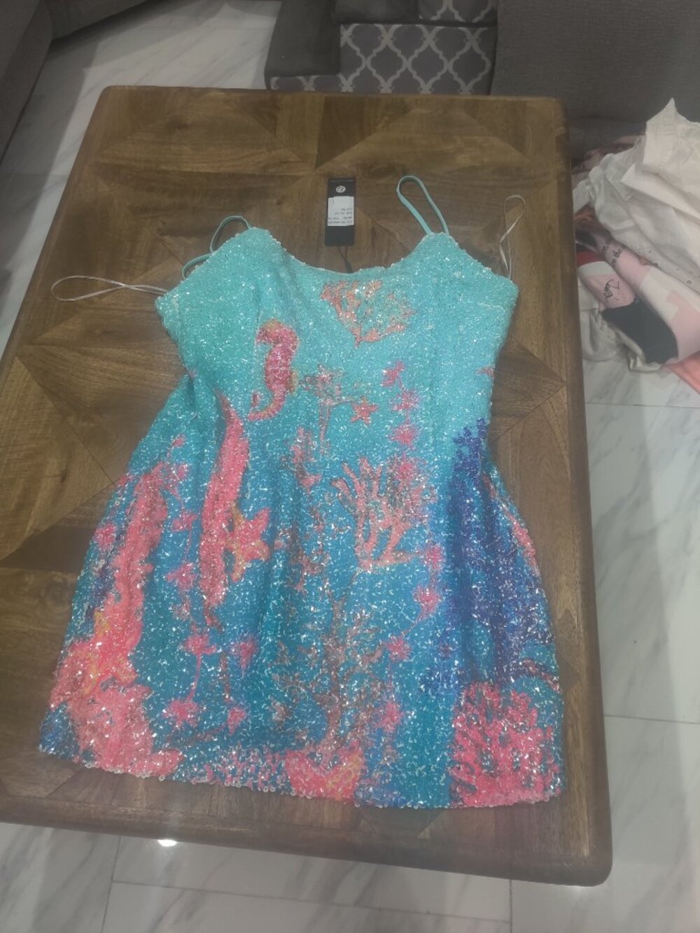 Anthropologie sequin seahorse dress size 2x New